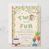 Two Much Fun 二歳の誕生日 招待状 (正面)