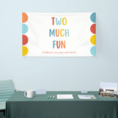 Two Much Fun 2歳の誕生日パーティーバナー 横断幕 (トレードショー)