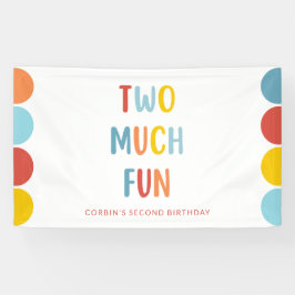 Two Much Fun 2歳の誕生日パーティーバナー 横断幕