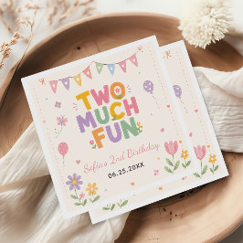 Two Much Fun 2歳の誕生日パーティー スタンダードカクテルナプキン