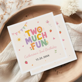 Two Much Fun 2歳の誕生日パーティー スタンダードカクテルナプキン
