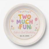 Two Much Fun 2歳の誕生日パーティー ペーパープレート (正面)