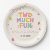Two Much Fun 2歳の誕生日パーティー ペーパープレート (正面)