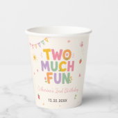 Two Much Fun 2歳の誕生日パーティー 紙コップ (正面)