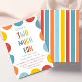 Two Much Fun 2nd Birthday Party Invitation 招待状
