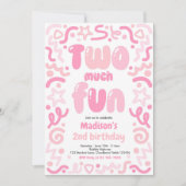 Two Much Fun Confetti Balloon 2nd Birthday  招待状 (正面)