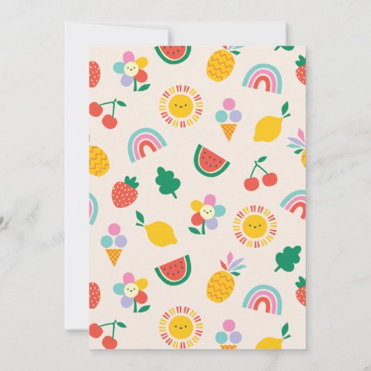 Two Much Fun Invite, Girls Second Birthday  招待状 (裏面)