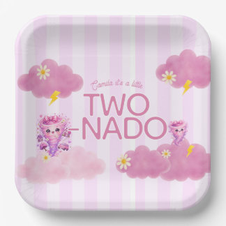 Two-Nado 誕生日、2歳の誕生日パーティー、竜巻 ペーパープレート