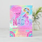Two Nado Rainbow Glitter 2nd Birthday Party  招待状 (スタンド正面)