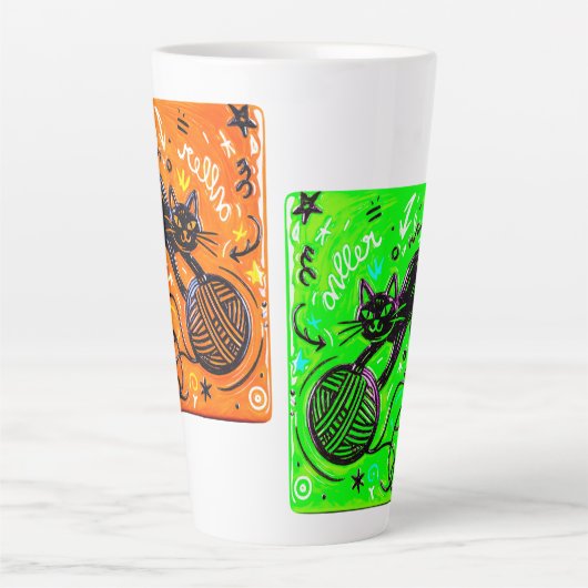 Two Neon Cat カフェラテマグ (正面)