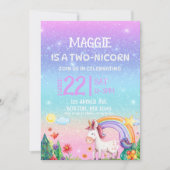 TWO-NICORN 2歳の誕生日招待状 招待状 (正面)