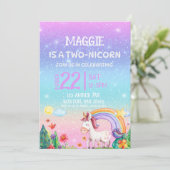 TWO-NICORN 2歳の誕生日招待状 招待状 (スタンド正面)