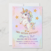 TWO-nicorn 2歳の誕生日 招待状 (正面)