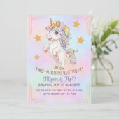 TWO-nicorn 2歳の誕生日 招待状 (スタンド正面)