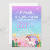 TWO-NICORN 2nd birthday invitation  招待状 (正面/裏面)
