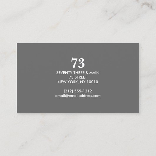 TWO NUMBERS LOGO II Designer名刺 名刺 (裏面)