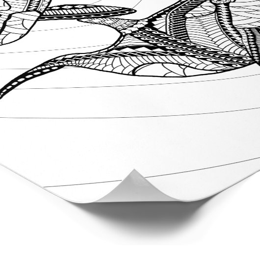 Two Orcas Adult Coloring Poster ポスター (角)