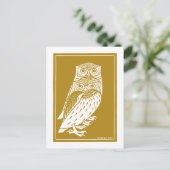 Two Owls (1921) by Julie de GraagヴィンテージWoodcut ポストカード (スタンド正面)