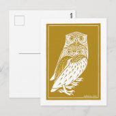 Two Owls (1921) by Julie de GraagヴィンテージWoodcut ポストカード (正面/裏面)