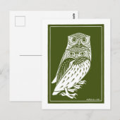 Two Owls (1921) by Julie de GraagヴィンテージWoodcut ポストカード (正面/裏面)