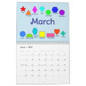 Two Page Medium School Calendar,  カレンダー (3月 2027)