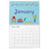 Two Page Medium School Calendar,  カレンダー (1月 2027)