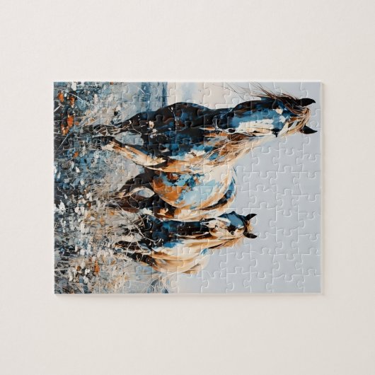 Two Paint Horses ジグソーパズル (横)