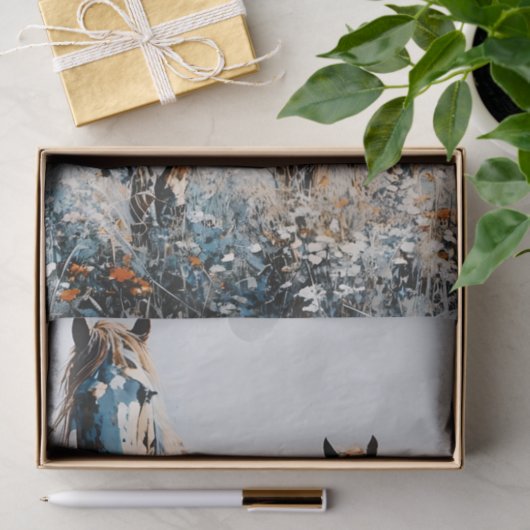 Two Paint Horses decoupage  薄葉紙 (ギフト)