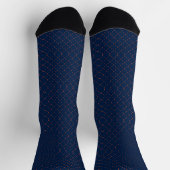 Two pairs of navy blue socks with red diamond  ソックス (上部)