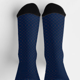 Two pairs of navy blue socks with red diamond  ソックス