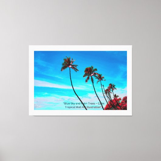 Two Palm Trees Wall Art | Tropical Minimalist キャンバスプリント (正面)