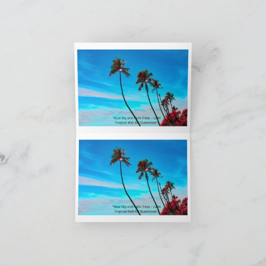 Two Palm Trees Wall Art | Tropical Minimalist シーズンカード (内部)