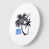 Two Palm Trees Wall Art | Tropical Minimalist ラージ壁時計 (傾斜)