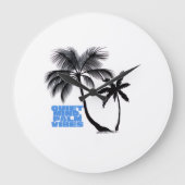Two Palm Trees Wall Art | Tropical Minimalist ラージ壁時計 (正面)