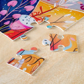 Two Pandas Hugging in Bamboo Forest ジグソーパズル (側面)