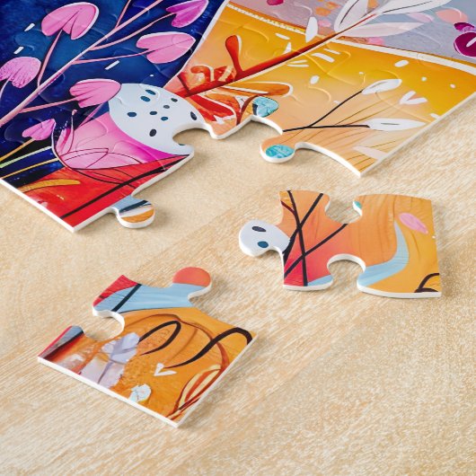 Two Pandas Hugging in Bamboo Forest ジグソーパズル (側面)