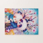 Two Pandas Hugging in Bamboo Forest ジグソーパズル (横)