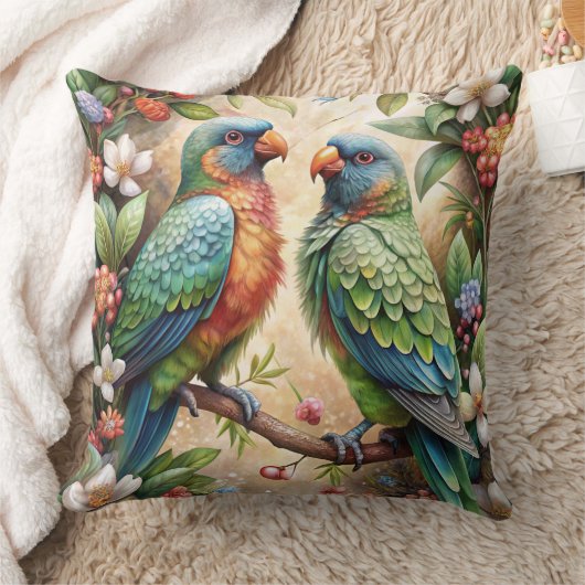 Two Parrots クッション (ブランケット)
