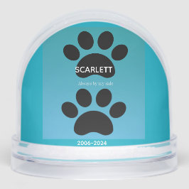 Two Paw Prints Memorial, Teal to Blue