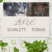 Two Paws Loving Mom キッチンタオル (折り畳み)