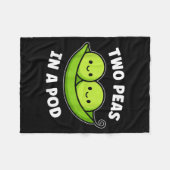 Two Peas In A D Cute Kawaii Funny フリースブランケット (正面(横))