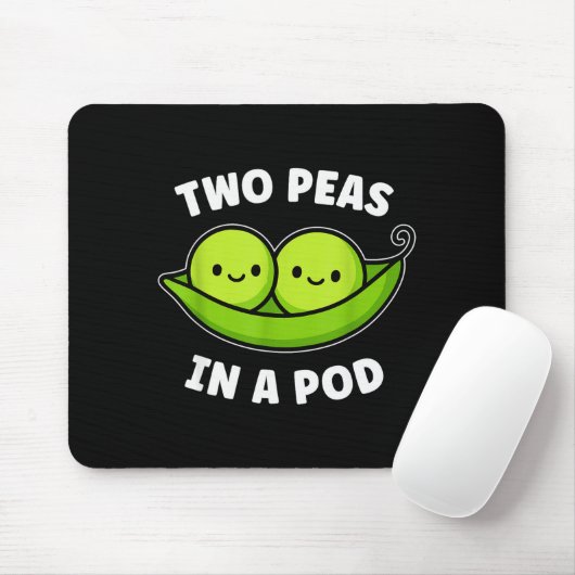Two Peas In A Pod Cute Kawaii Funny  マウスパッド (マウス)