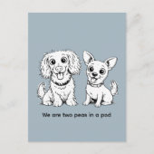 Two Peas In A Pod Funny Dogs ポストカード (正面)