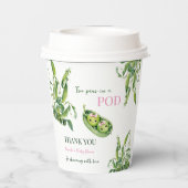 Two Peas in A Pod Girl Pink Twins Baby Shower 紙コップ (裏面)