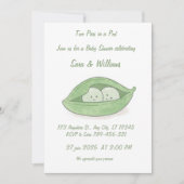 Two Peas In a Pod Twin Baby Shower Invitation 招待状 (正面)