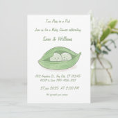 Two Peas In a Pod Twin Baby Shower Invitation 招待状 (スタンド正面)
