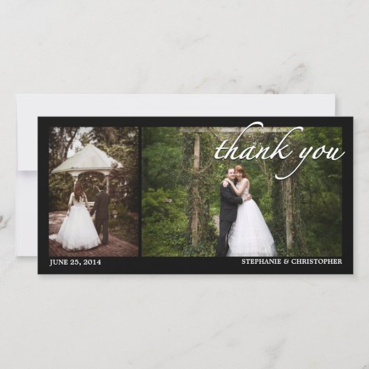 Two Photo 結婚's Thank Youフォトカード サンキューカード (正面)