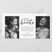 Two Photo Black & White Funeral Thank You サンキューカード (正面/裏面)