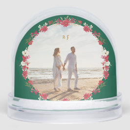 two photo christmas holiday floral green wreath 