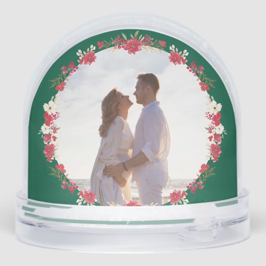 two photo christmas holiday floral green wreath  (裏面)